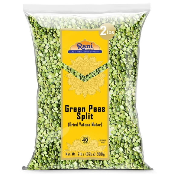 Rani Green Peas Split, Dried (Vatana, Matar) 32oz (2lbs) 907g ~ All Natural | Kosher | Vegan | Gluten Friendly | Product of USA