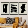 thumbnail image 3 of PixonSign Framed Canvas Print Wall Art Set Geometric Black Art Deco Retro Figures Abstract Shapes Illustrations Modern Art Minimalism Decorative for Living Room, Bedroom, Office - 16"x24"x3 Black, 3 of 5