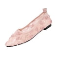 thumbnail image 2 of Miluxas Womens Flats Flower Embroideried Lace Ballet Flats Pointed Toe Comfortable Dress Shoes for Women Pink 8.5(41), 2 of 8
