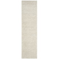 SAFAVIEH Florida Kalina Damask Shag Runner Rug, Cream, 2'3" x 5'