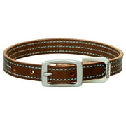Terrain D.O.G. Bridle Leather Dog Collar, Hurricane Blue Stitching, 3/4" x 17"