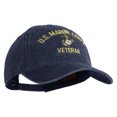 thumbnail image 5 of US Marine Corps Veteran Design Embroidered Washed Solid Pigment Dyed Cotton Twill Brass Buckle Cap - Navy OSFM, 5 of 5