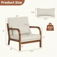 thumbnail image 3 of Gymax 2PCS Linen Fabric Upholstered Armchair w/ Lumbar Pillow Removable Back Beige, 3 of 10