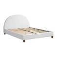 thumbnail image 1 of Ilios Innova | Base de Cama Matrimonial con Cabecera Arco Tapizada en Lino. Diseño Moderno Minimalista en Color Blanco., 1 of 9