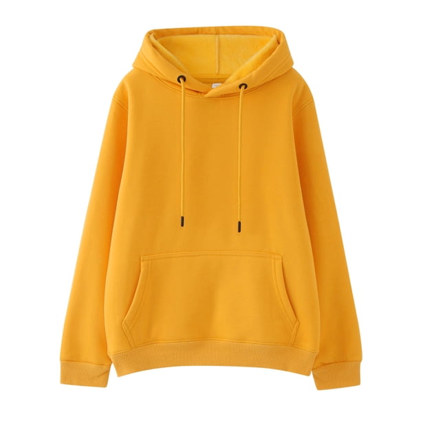 Gibobby Sudaderas para niños pequeños, playera de algodónNiñas Niños Invierno Manga Larga Bolsillo Sudadera Con Capucha Tops Sudadera Ropa Color Sólido(Amarillo, 4-5 Años)