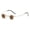 Gold Frame Dried, variant on Folding Round Frame Sunglasses: Portable, Metal Frame, AC Lenses, Ideal for Travel, Sports, and Daily Wear