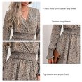 thumbnail image 3 of Flowy Dress, Cute Deep V Collar Dress Fashionable Floral Print For Women For Vacation For Shopping ANGGREK No, 3 of 6