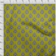 thumbnail image 3 of oneOone Cotton Cambric Lime Green Fabric Leaves & Floral Block Sewing Craft Projects Fabric Prints By Yard 56 Inch Wide, 3 of 4