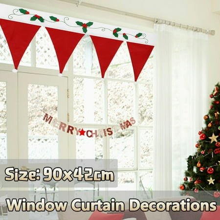 90 42 Cm Santa Claus Hats Window Valance Christmas