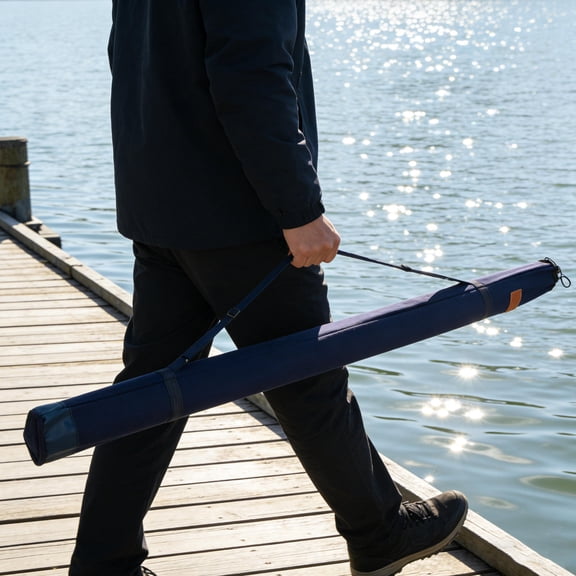 LIFKOME Canvas Fishing Rod Carrier Bag for Travel and Outdoor Anglers