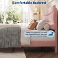 thumbnail image 2 of Towallmark Modern Upholstered Platform Bed Frame with Headboard – Full Size, Wooden Slats, Noise-Free, Underbed Storage, No Box Spring Required, Easy Assembly, full size, pink, 2 of 7