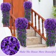 thumbnail image 3 of 2 Pack Artificial Hanging Flowers Plants, Fake Violet Flower Ivy Wisteria Garland Decor Silk Flowers for Indoor Outdoor Decoration (Purple), 3 of 5