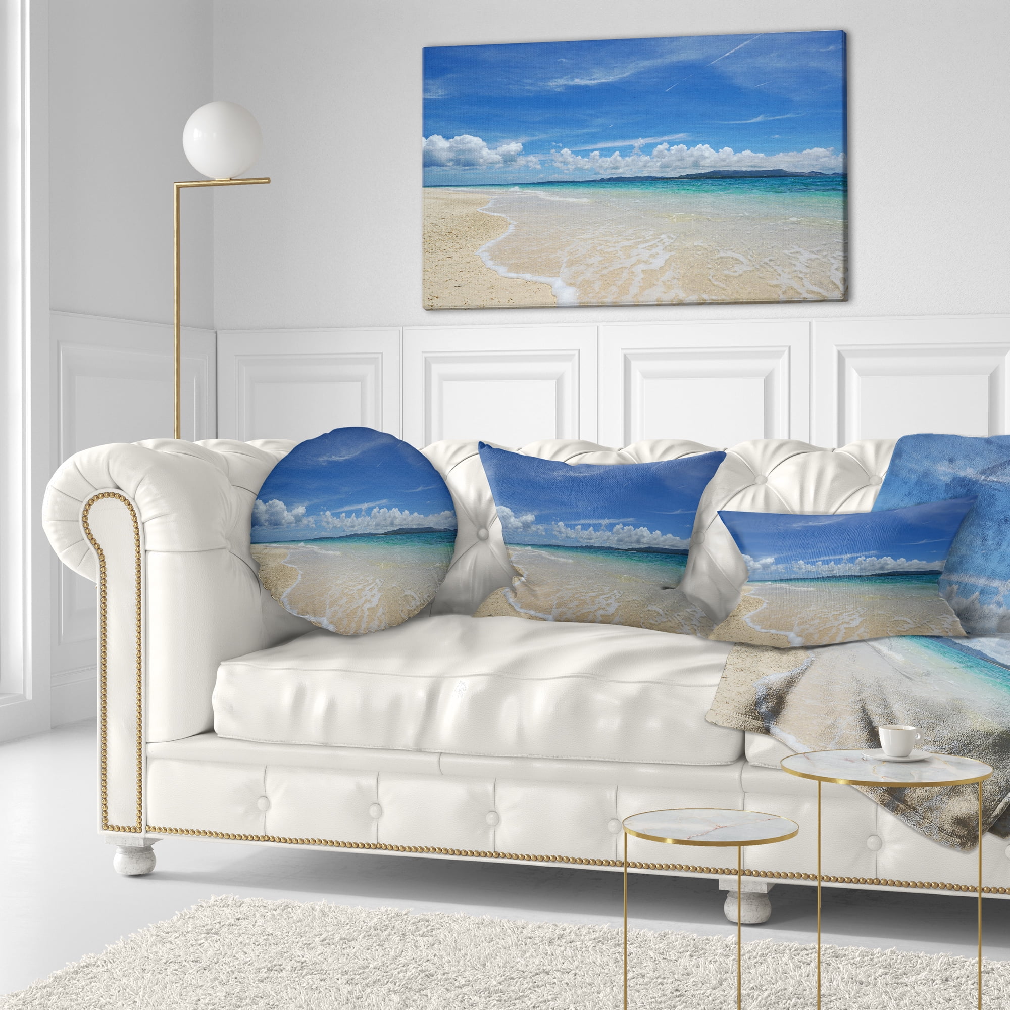 Designart 12" x 20" Multi-color Polyester Throw Pillow