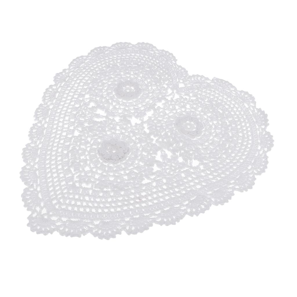 Crochet Fiber Arts Art & Collectibles Heartshaped DOILY Ornamental