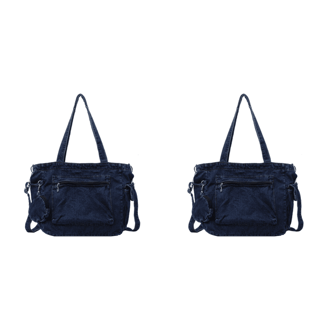 Bolso Hombro Mezclilla para Mujer Con Pequeño Mano Niñas (oscuro) Azul