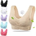 thumbnail image 2 of Sujetador deportivo con hebilla cruzada en la parte delantera y sin aro de acero, con encaje súper fruncido, para correr, yoga, ropa interior deportiva a prueba de golpes, 2 of 6