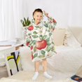thumbnail image 6 of FORMRS Wearable Blanket Hoodie with Sleeves for Kids Cozy Flannel Sweatshirt, Beige Apple Pattern, 6 of 7