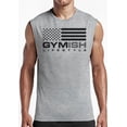 thumbnail image 2 of Gymish American Flag Workout Muscle Tank Top for Men – Patriotic Gym Tank, Funny Lifting Tee, Men’s Athletic Workout Apparel, Heather Grey, Small, 2 of 5