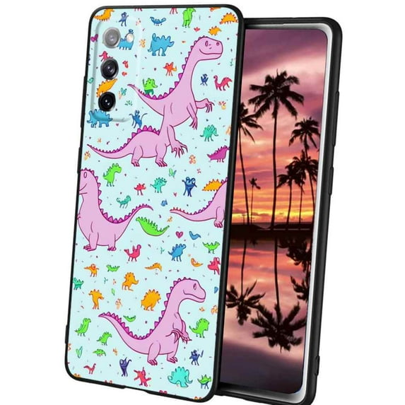 Compatible with Samsung Galaxy S20 FE Phone Case, Cute-Dinosaur-T-Rex-Dino-13 Case Men Women, Flexible Silicone Shockproof Case for Samsung Galaxy S20 FE