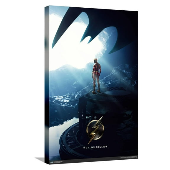 DC Comics Movie The Flash - Batcave One Sheet Canvas Wall Poster, 14.725" x 22.375"