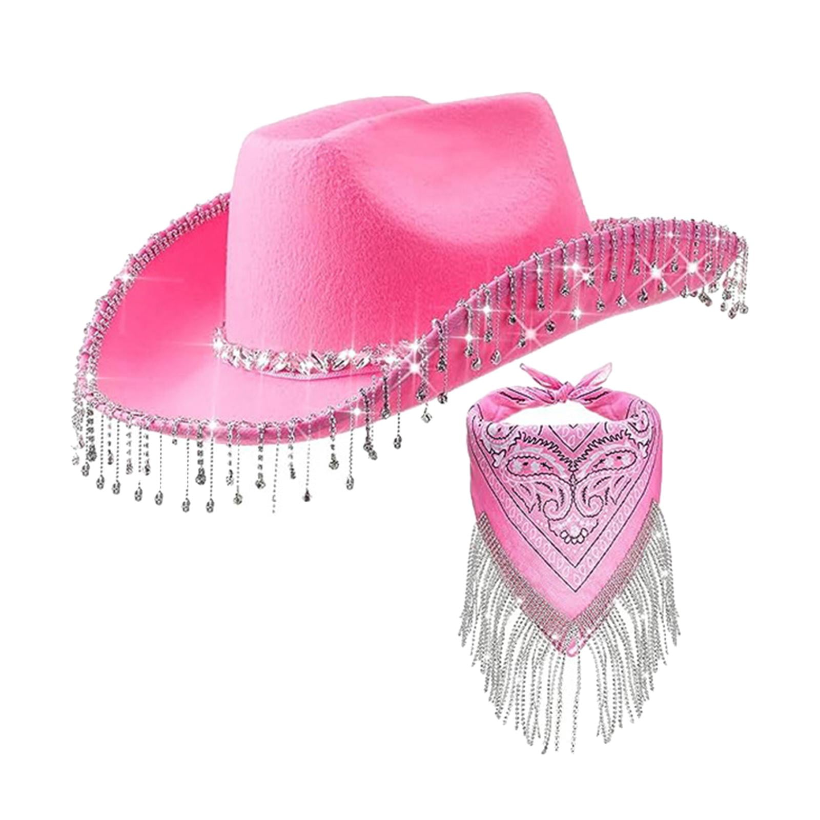 Western Cowboy Cowgirl Hat Bling Rhinestone Fringe Hat Halloween