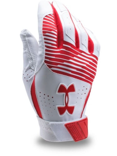 Red L XL White Adult Size M Under Armour Clean Up Baseball Batting Gloves 