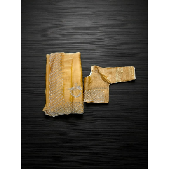 Designer Saree with Ready Blouse, Cultural Wear for Women, Aug37