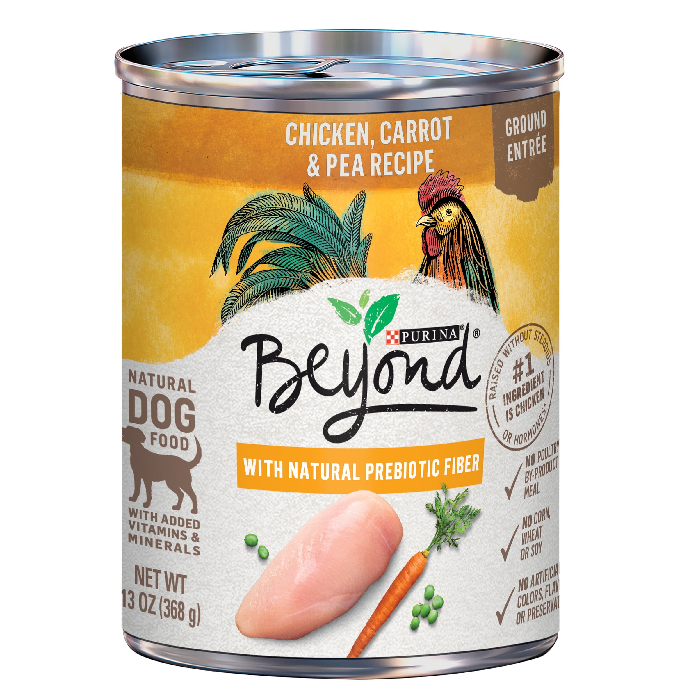 Purina Beyond Natural Wet Dog Food Pate, Grain Free Chicken Carrot & Pea Recipe Ground Entree, 13 oz. Can