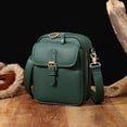 thumbnail image 2 of Wmool Vintage Double Layer Large acity Mini Menger Bag,Leather Small Purse Bag,10 Card Crossbo Shoulder Slots theft, 2 of 7