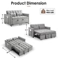 thumbnail image 6 of Vinform 55" 3 in 1 Convertible Sleeper Sofa Bed, Pull Out Loveseat Couch with Storage Pocket, Gray, 6 of 6