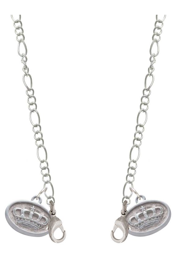 Silvertone Crown - Oval Seal Silvertone Face Mask Necklace