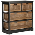 thumbnail image 3 of SAFAVIEH Jackson Country Rustic Storage Unit with 4 Drawers, Antique Black/Cane, 3 of 7