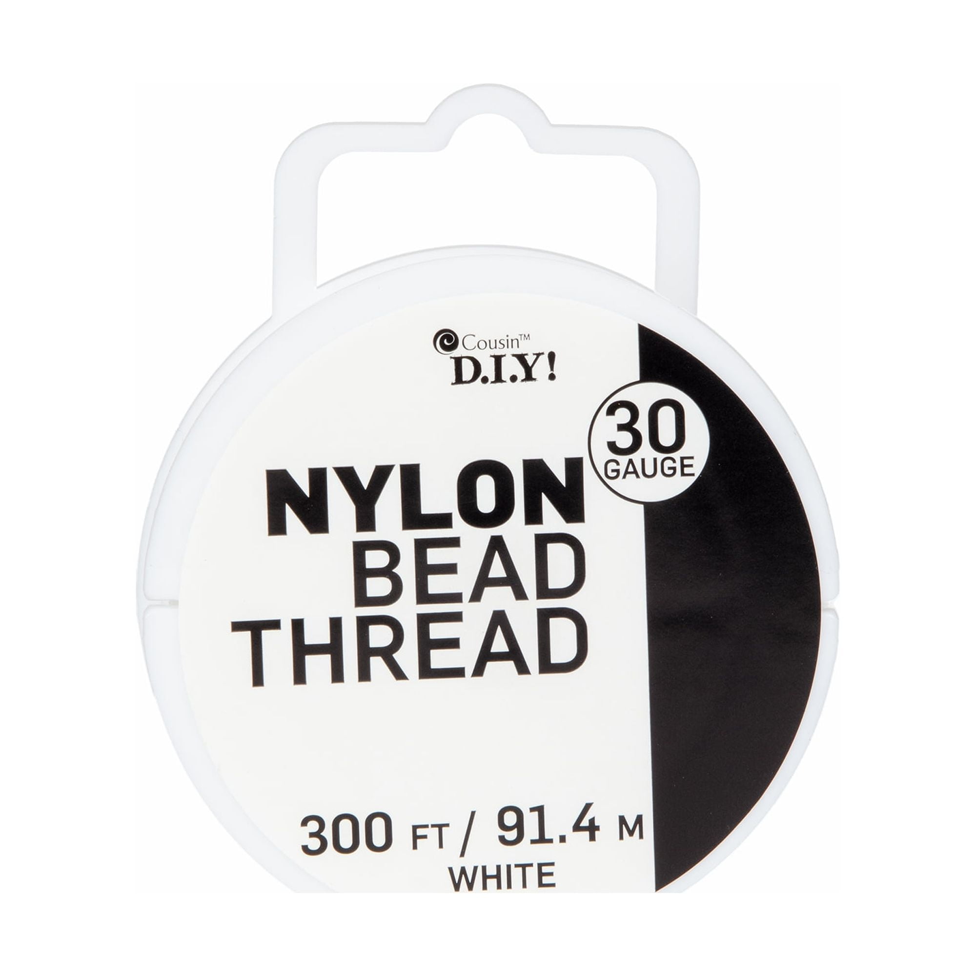 (2 pack) Cousin DIY Craft & Jewelry Nylon Beading Thread, White, 30 Gauge, 300 ft Roll