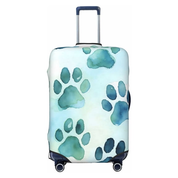 Elastic Suitcase Cover For Luggage Stretchy Travel Suitcase Protector With Top Handle Hole And Side Zipper Access Business Trip Vacation Small Animal Footprints (34)