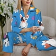 thumbnail image 4 of Goofa Cute Dogs Printed Women’s 2 Piece Pajama Set Super,Pajamas Women's Long Sleeve Sleepwear Soft Button Down Loungewear Pjs Lounge Set Nightwear-Small, 4 of 9
