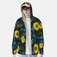 thumbnail image 4 of Fotbe Sunflowers And Blue Flower Men's Women's UPF 50+ Sun Protection Jacket Hooded Cooling Shirt with Pockets Hiking Outdoor Performance-Large, 4 of 9