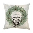 thumbnail image 3 of Funda de almohada de lino de Feliz Navidad, cubierta de cojín de sofá de 45x45cm, decoraciones navideñas de invierno para el hogar, árbol, ciervo, 3 of 4