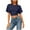 Navy, variant on Crop T-shirts for Women Casual Summer Trendy Short Sleeve Tops Going Out Cropped Tees Crewneck Plain Tshirts (XL, Light Blue)