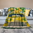 thumbnail image 2 of Fenyluxe Lemons Wreath Soft Throw Blanket Flannel Bed Throw Cozy Lightweight Plush Blanket for All Seasons 60x80in, 2 of 6