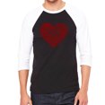 thumbnail image 1 of LA Pop Art Men's Raglan Baseball Word Art T-shirt - Country Music Heart, 1 of 2