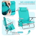 thumbnail image 5 of Pirecart 2 PCS Foldable Beach Chairs, Wide 25" Low Backpack Beach Chair for Adults, with Storage Bag, Cooler Pouch,Towel Bar, Headrest, Green, 5 of 11