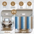 thumbnail image 5 of Blue Brown Window Privacy Film, Gradient Wood Grain Farmhouse Country Static Cling UV Sun Blocking Heat Control Window Tint Day and Night, Non-Adhesive One Way Windows Privacy Cover 17.7''x78.7'', 5 of 7