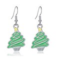 thumbnail image 5 of Árbol de Navidad Copo de nieve Lazo Jingle Bell Santa Clau Halloween Pesadilla antes de Navidad Pendientes para mujeres niñas CZ Hipoalergénico Piercing Joyería Regalo de vacaciones, 5 of 5