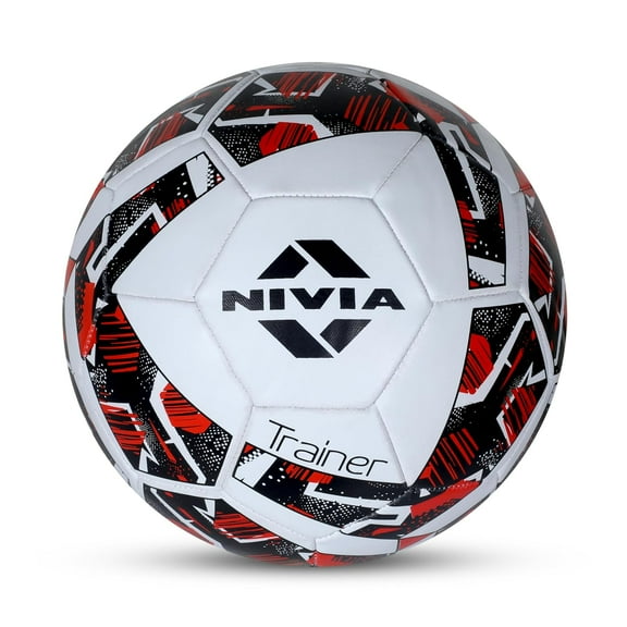 Nivia Trainer Football, Rubberized Stitched Football, Multicolor | 32 Panel,Suitable For Hard Ground Without Grass,Training Football, For Unisex | Size - 5