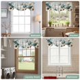 thumbnail image 6 of Tie Up Valances for Windows, Teal Tulip Butterfly Adjustable Valance Curtains Window Treatment for Living Room, Beige Turquoise Floral Farmhouse Blue Rod Pocket Kitchen Curtains & Drapes 42x12 Inch, 6 of 9