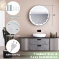 thumbnail image 2 of Costway 24" Bathroom Round LED Mirror Anti-Fog 3-Color Light Modes Touch Button Makeup, 2 of 10
