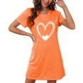 thumbnail image 4 of Amzcrzy Pyjamas pour Femmes Mode Imprimé Cœur Valentines Day Robe Décontractée Confortable à Manches Courtes Chemises de Nuit pour Femmes Valentines Day Cadeaux, 4 of 5