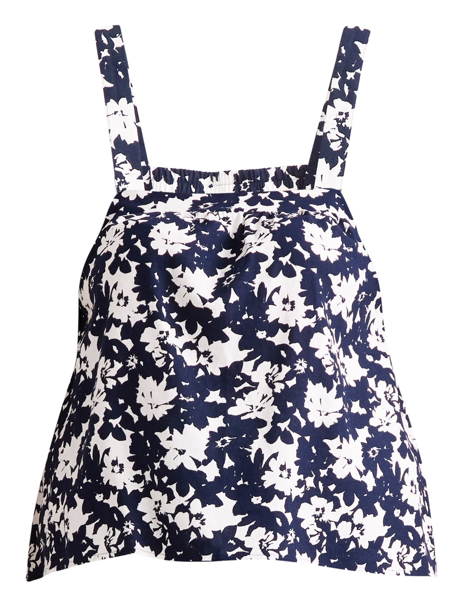 Time and Tru Women's Linen Blend Tank Top and Shorts Set, 2-Piece, Sizes XS-4X