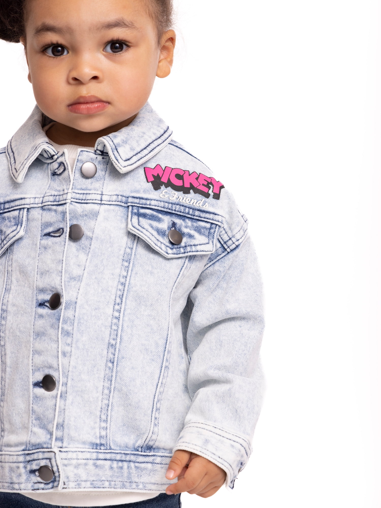 Minnie Mouse Baby and Toddler Girls' Graphic Denim Jacket, Sizes 12M-5T