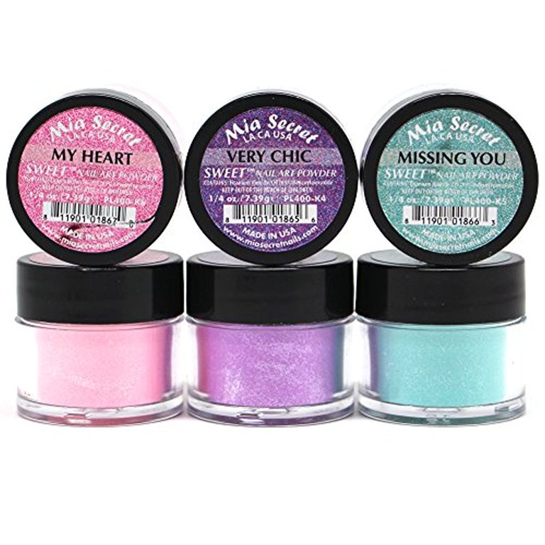  Mia Secret GLITTER Acrylic Powder Collection (12 pc) Nail Art  Powder Collection with 12 unique colors MADE IN USA : Beauty & Personal Care